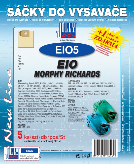 EIO5 - sáček do vysavače HANSEATIC - Exclusiv 1400 el
