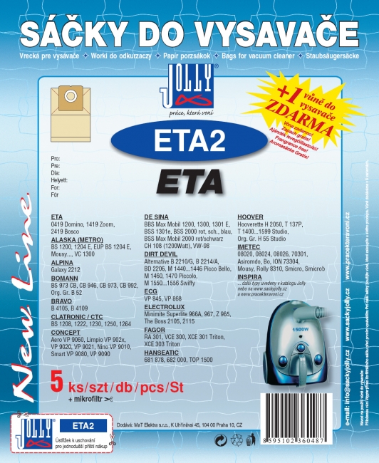 ETA2 - sáček do vysavače ECG