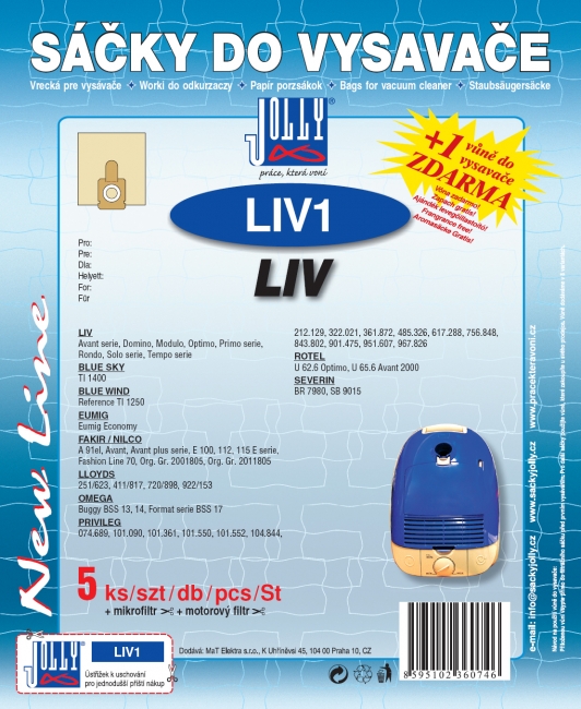 LIV1 - sáček do vysavače LIV