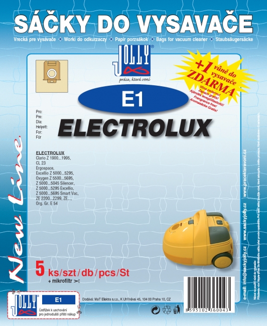E1 - sáček do vysavače ELECTROLUX