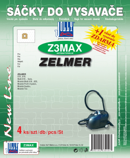 Z3 MAX - sáček do vysavače ZELMER - Wodnik Multi 519…620
