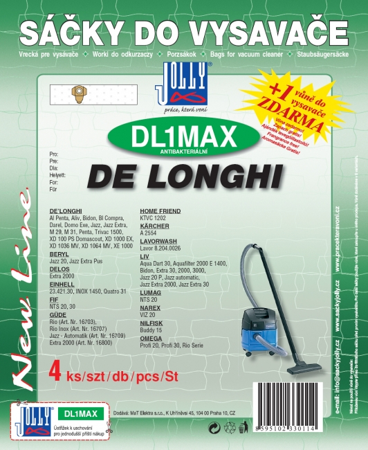 DL1 MAX - sáček do vysavače DE’LONGHI - Trivac 1500