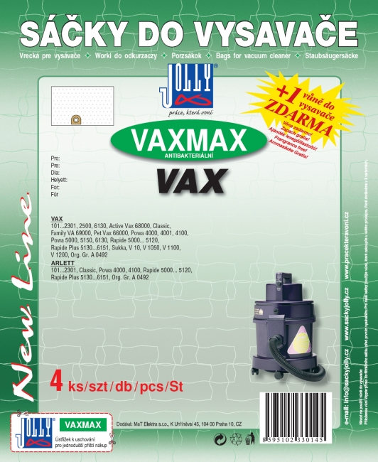 VAX MAX - sáček do vysavače ARLETT - Rapide 5000... 5120