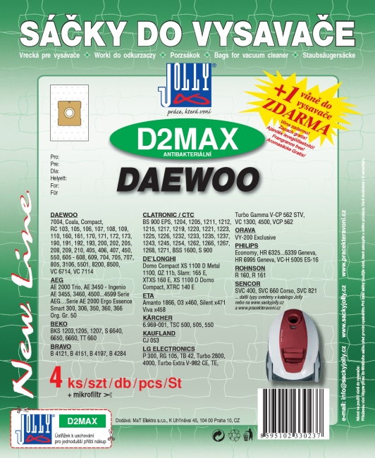 D2 MAX - sáček do vysavače LG ELECTRONICS
