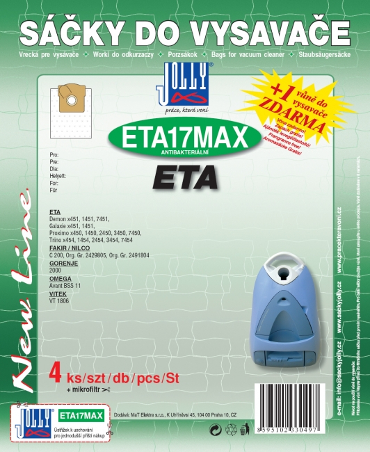 ETA17 MAX - sáček do vysavače ETA