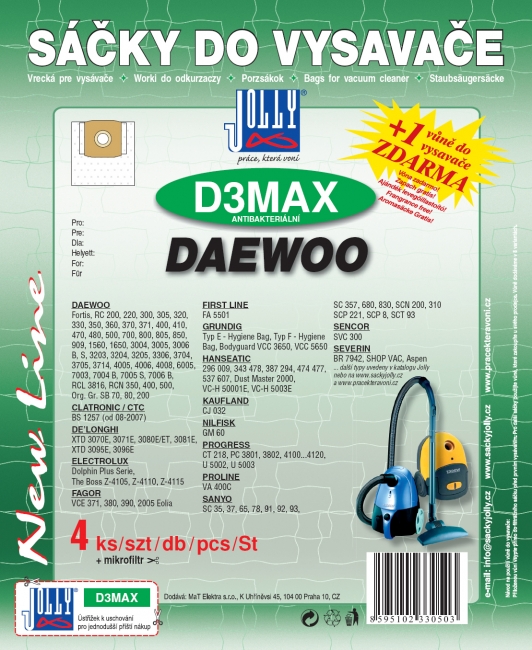 D3 MAX - sáček do vysavače DAEWOO