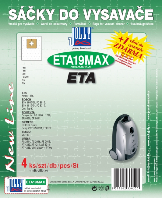 ETA19 MAX - sáček do vysavače ETA